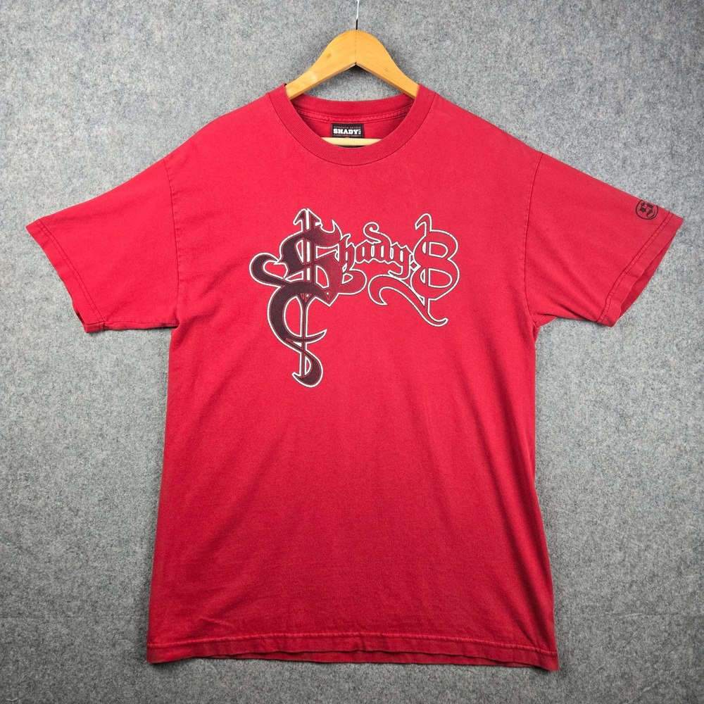 Shady Ltd T Shirt Mens M Red Shady 8 Mile Graphic Eminem Y2K Hip Hop Rap Tee